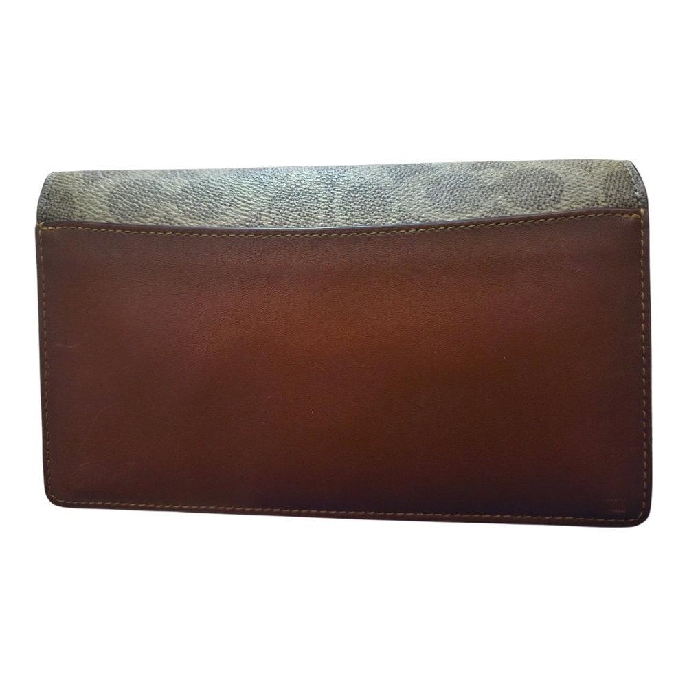 Coach Anna Foldover Clutch Tan Signature Crossbody Bag GUC YR.20 - Picture 10 of 10